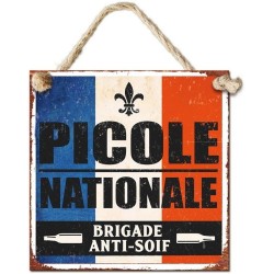 "Picole nationale" - Plaque de déco humoristique en métal