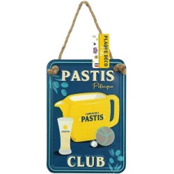 Pastis club - Plaque de déco humoristique en métal