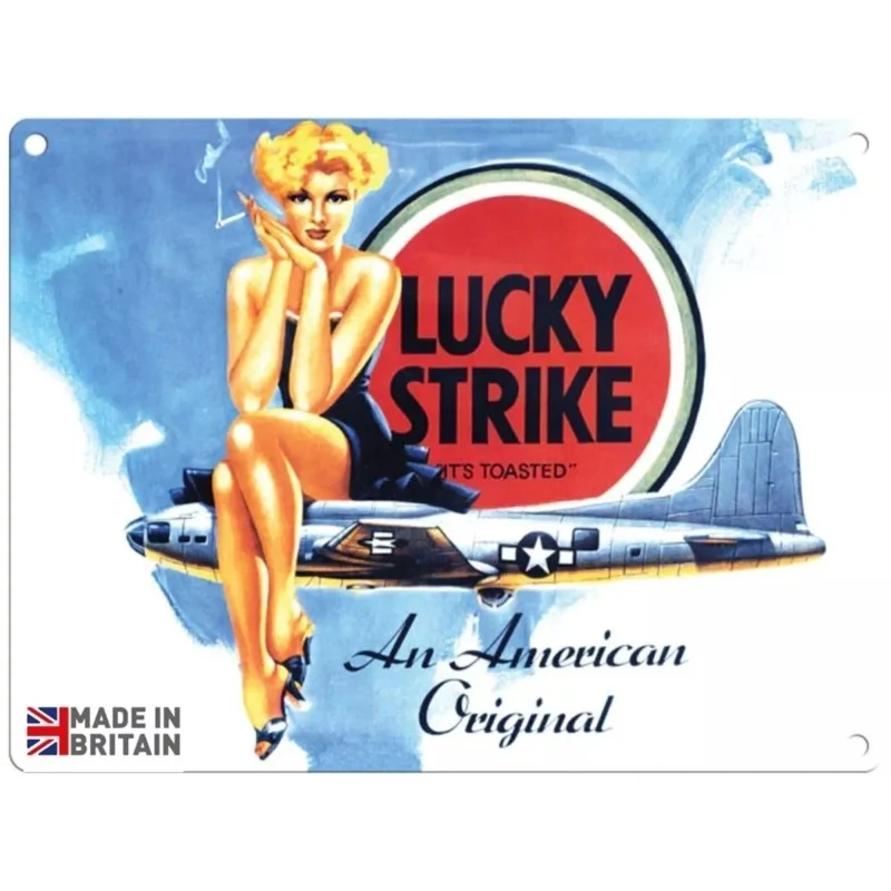 Lucky Strike - Plaque de déco en métal