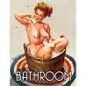 Plaque métal déco - bathroom (salle de bain) 45x37cm