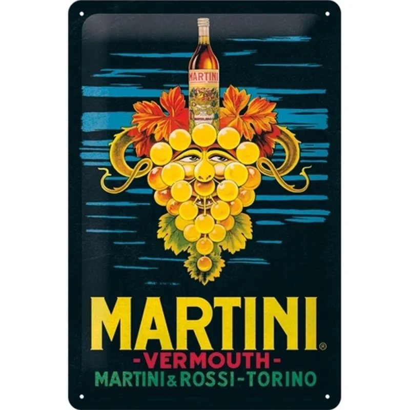 Martini vermouth - Plaque de déco métallique 30x20cm