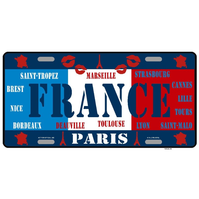 Plaque métal France, plaque de voiture américaine